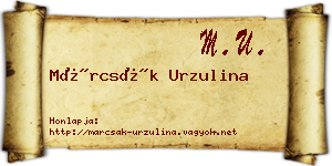 Márcsák Urzulina névjegykártya
